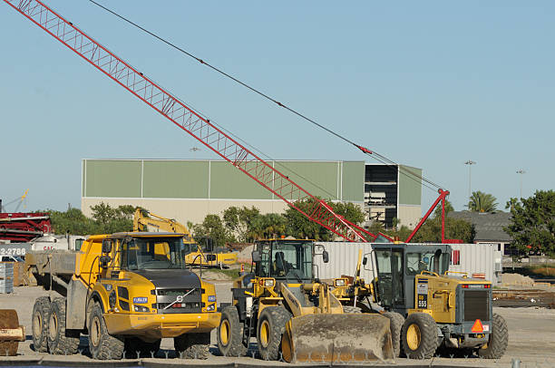 Heavy construction equipment on major project